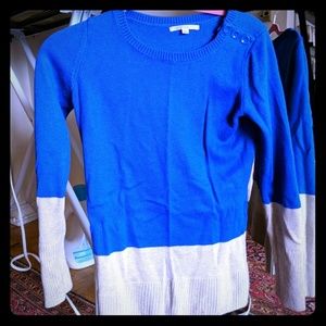 Cute two-tone royal blue sweater